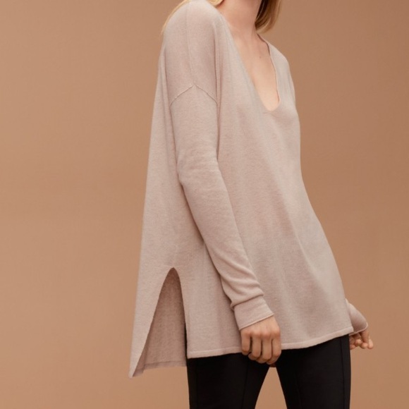 Aritzia Babaton Erin Sweater Grey Size XS Wool Linen Blend Knit Long‎ Sleeve Top - Picture 13 of 13